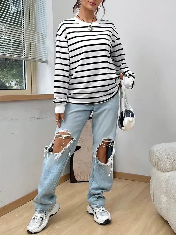 Striped Crewneck Sweatshirt
