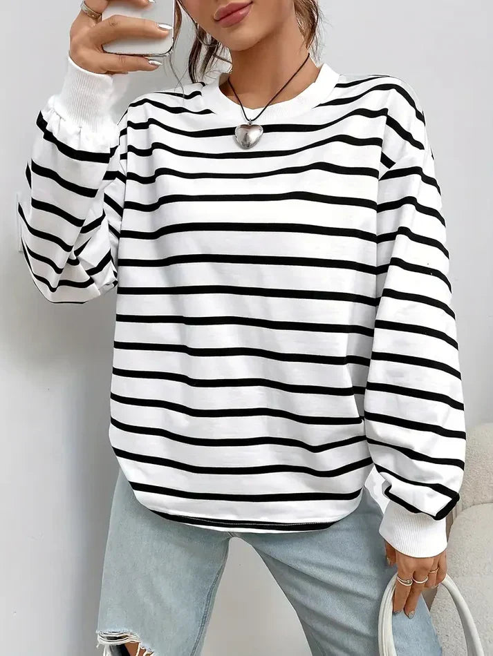 Striped Crewneck Sweatshirt