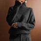 Relaxed Roll Neck Knit Jumper with Diamond Texture