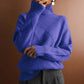 Relaxed Roll Neck Knit Jumper with Diamond Texture