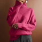 Relaxed Roll Neck Knit Jumper with Diamond Texture