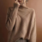 Relaxed Roll Neck Knit Jumper with Diamond Texture
