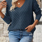 Chevron Open Knit V-Neck Jumper