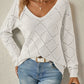Diamond Pointelle V-Neck Jumper