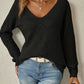 Diamond Pointelle V-Neck Jumper