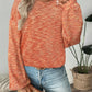 Marled Waffle Puff Sleeve Jumper