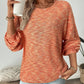 Marled Waffle Puff Sleeve Jumper