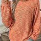 Marled Waffle Puff Sleeve Jumper