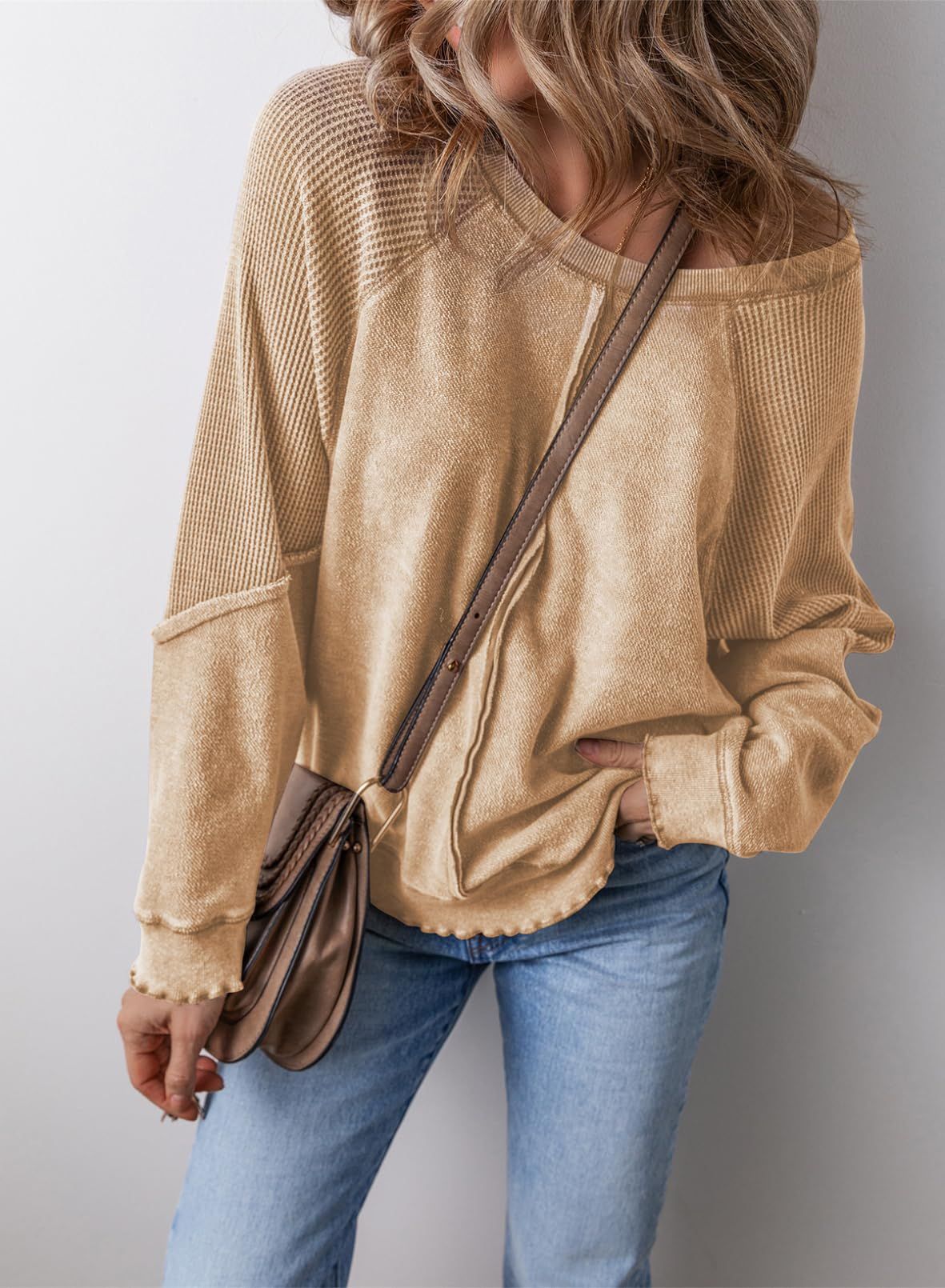 Lettuce Hem Waffle Sweatshirt