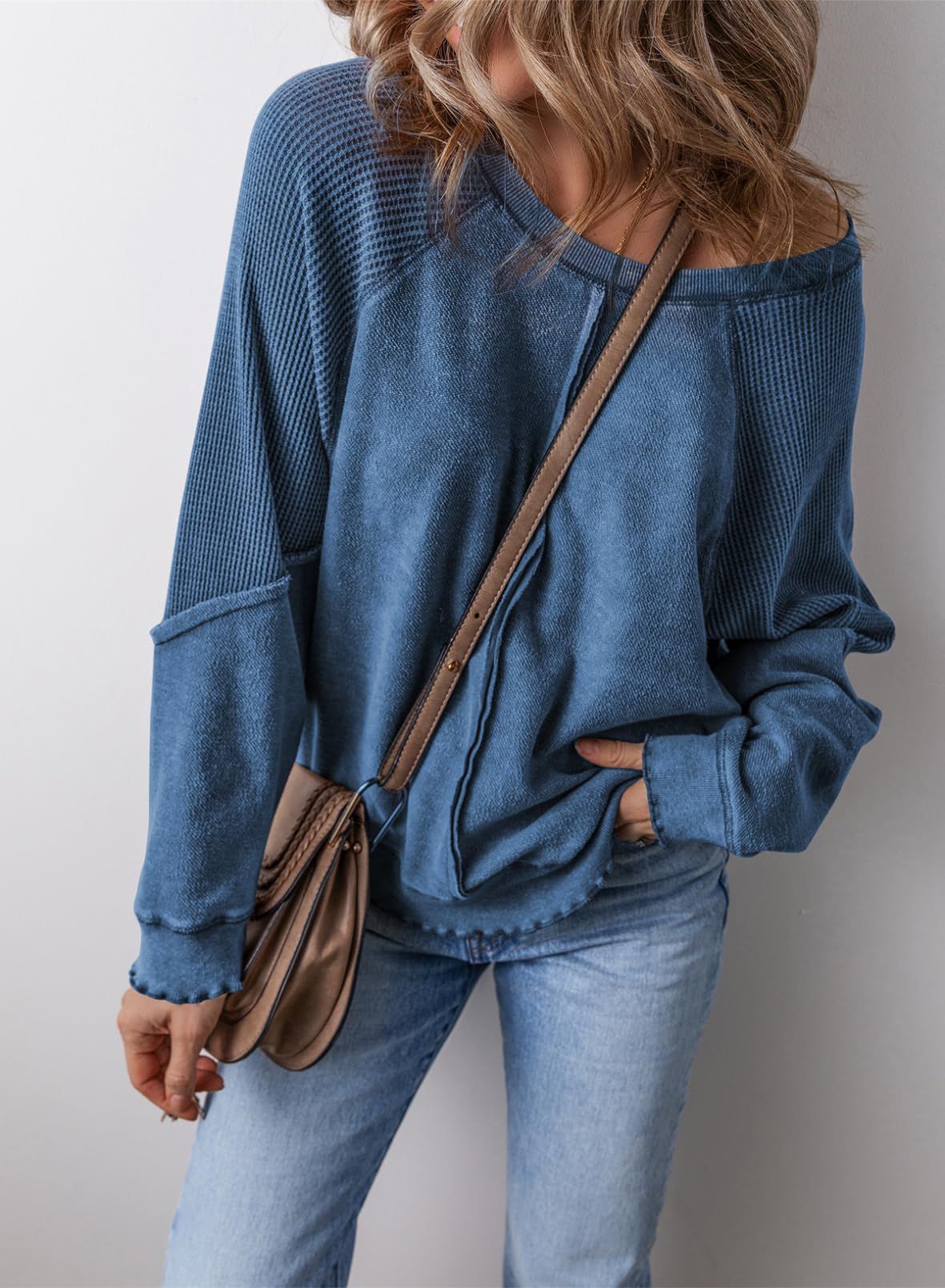Lettuce Hem Waffle Sweatshirt
