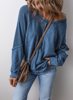 Lettuce Hem Waffle Sweatshirt