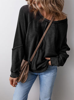 Lettuce Hem Waffle Sweatshirt