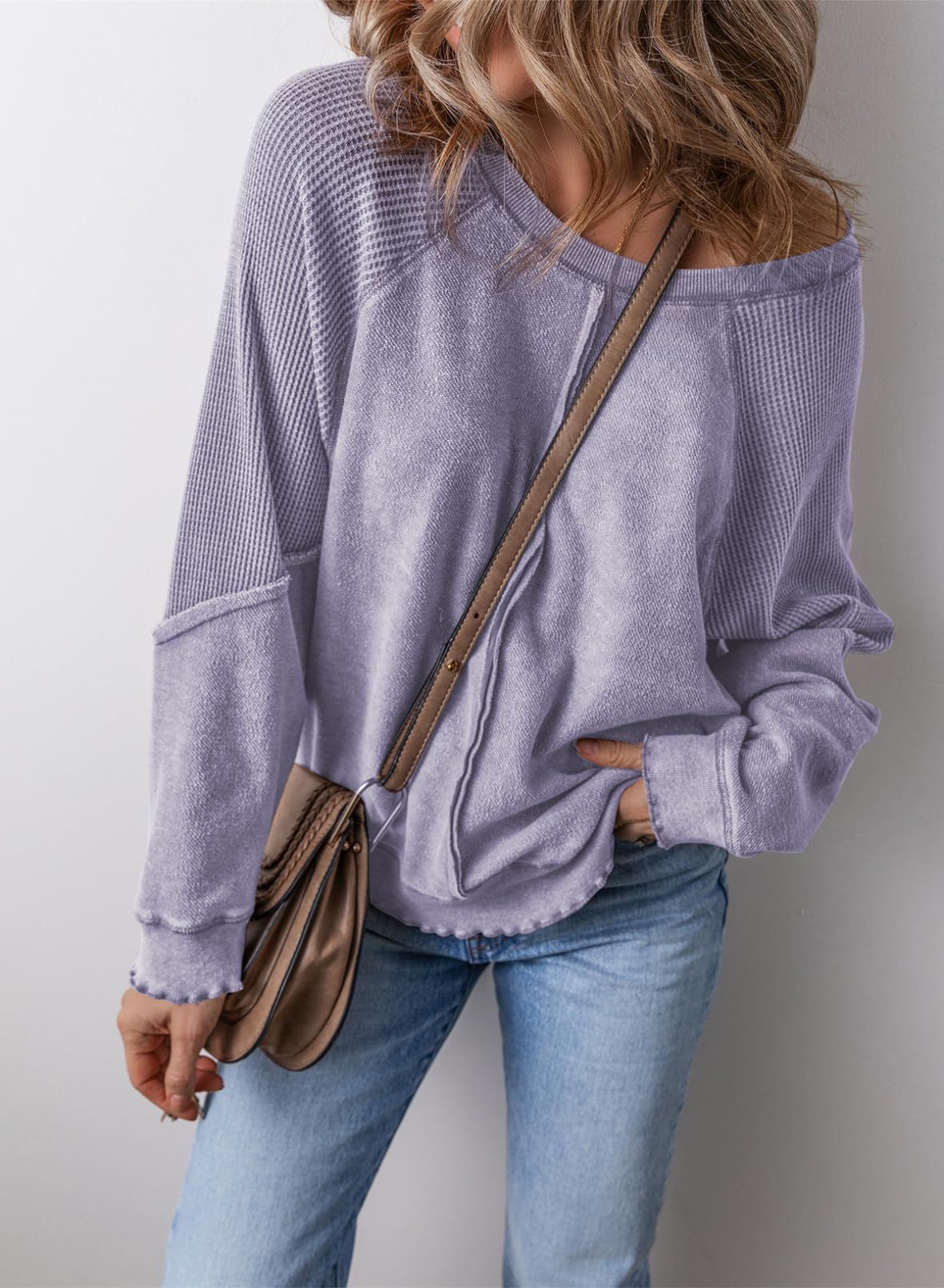 Lettuce Hem Waffle Sweatshirt