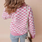 Retro Checkerboard Collar Jumper