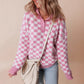 Retro Checkerboard Collar Jumper