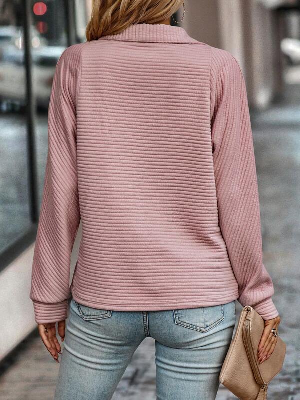 Ribbed Half-Zip Pullover