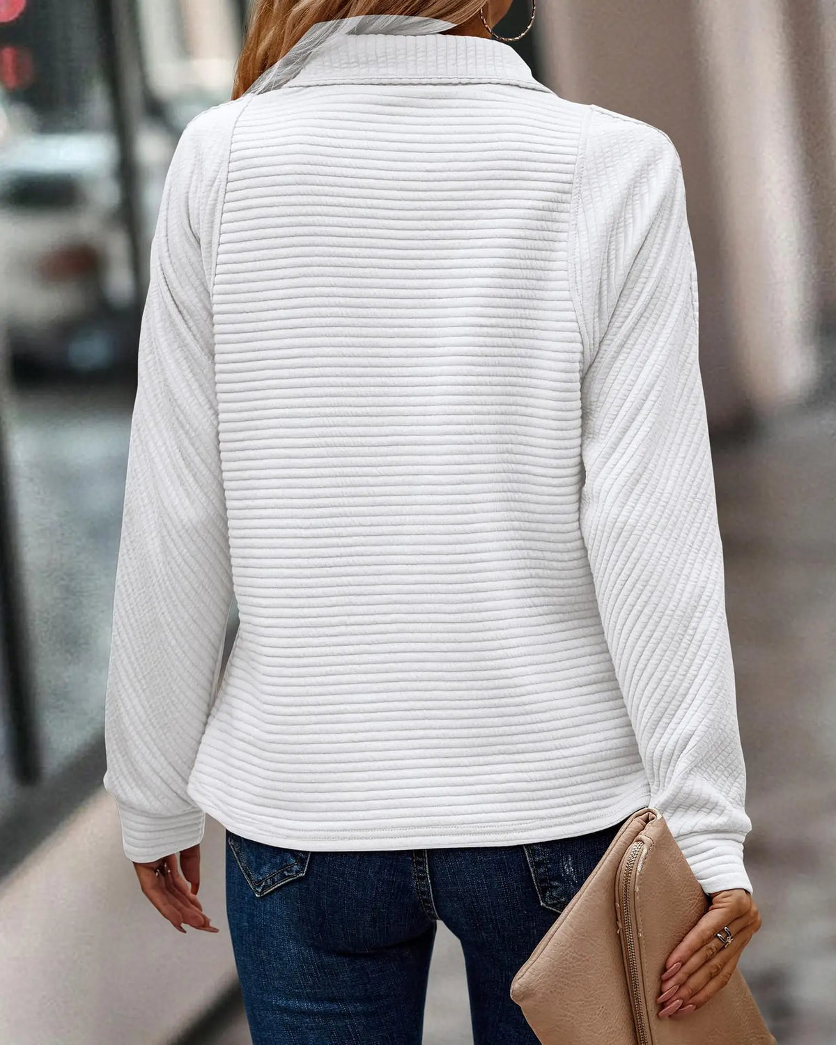 Ribbed Half-Zip Pullover