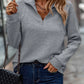Ribbed Half-Zip Pullover