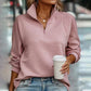 Ribbed Half-Zip Pullover