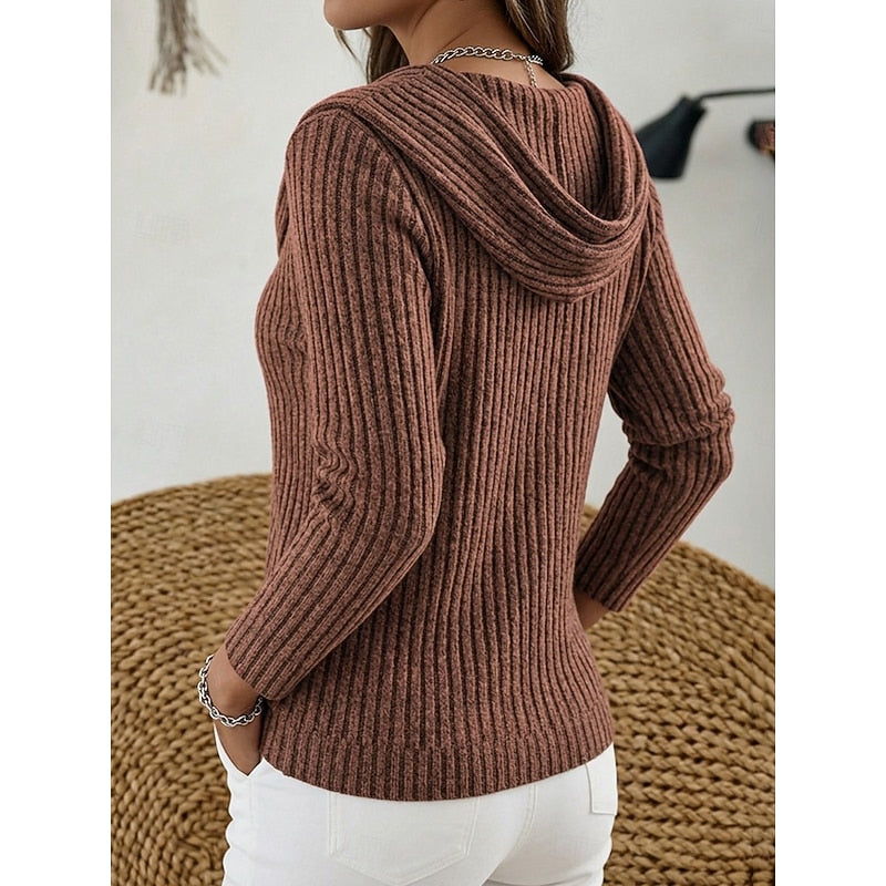 Ribbed Gathered Cowl Neck Top