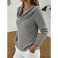Ribbed Gathered Cowl Neck Top