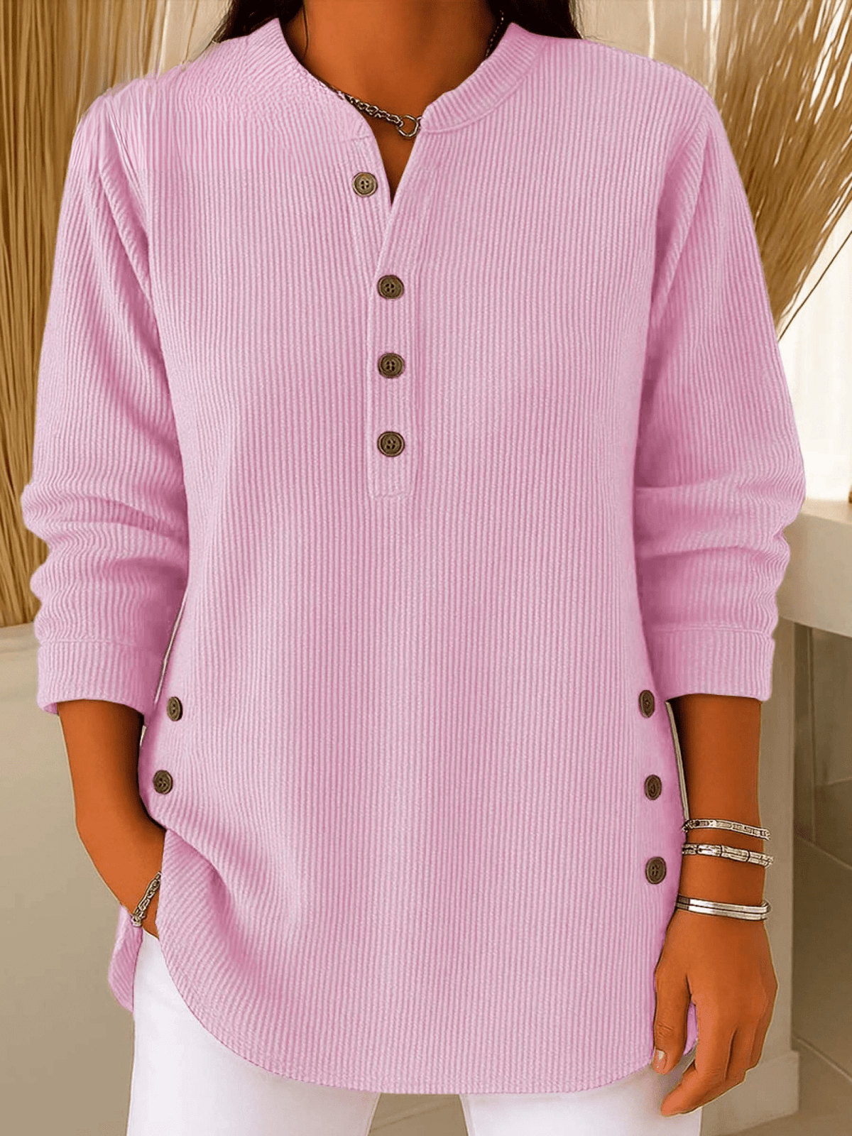 Ribbed Henley Tunic