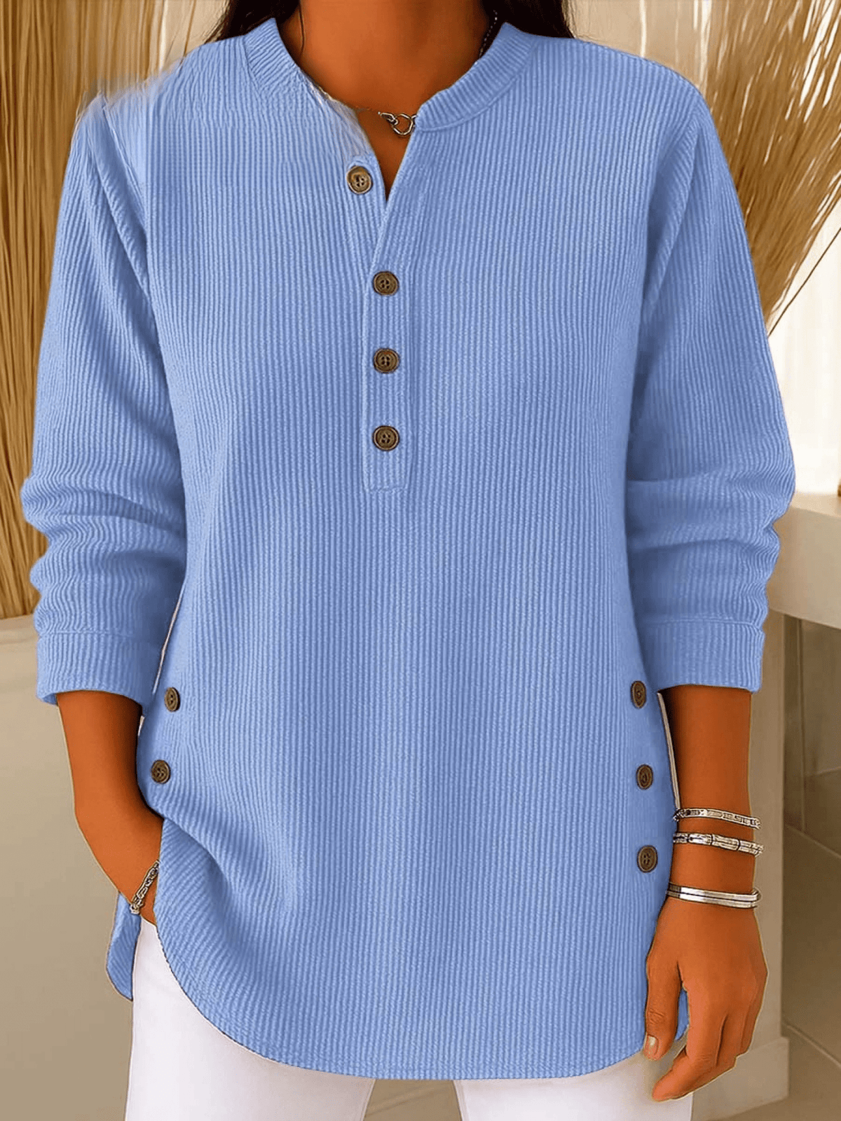 Ribbed Henley Tunic