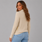 Side Button Rib Roll Neck