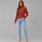 Side Button Rib Roll Neck