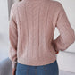 Cable Roll Neck Puff Sleeve Jumper