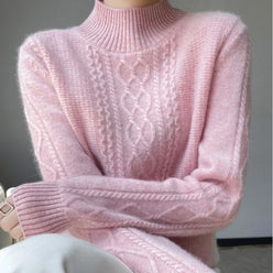 Lambswool Patterned Roll Neck Jumper