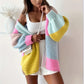 Pastel Colour Block Patchwork Cardigan