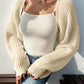 Relaxed Cropped Ribbed Knit Shrug