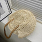 Tote Bag Straw with Faux Leather Finishes and Zip Closure