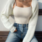 Relaxed Cropped Ribbed Knit Shrug