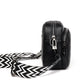 Crossbody Bag Faux Leather with Embroidered Strap and Zip Pockets