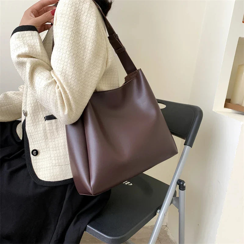 Hobo Bag Faux Leather with Matching Pouch and Adjustable Strap