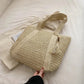 Tote Bag Straw with Zip Closure and Two Large Handles