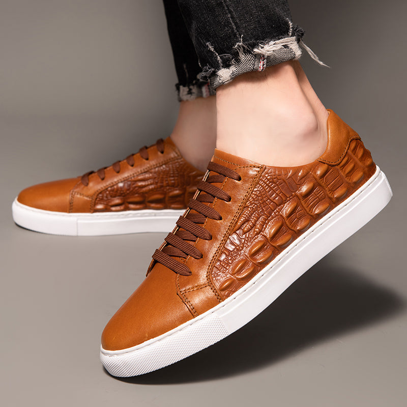 Men's Genuine Leather Low-Top Sneakers