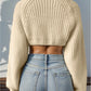 Relaxed Cropped Ribbed Knit Shrug
