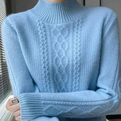 Lambswool Patterned Roll Neck Jumper