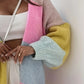 Pastel Colour Block Patchwork Cardigan