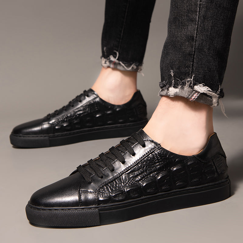 Men's Genuine Leather Low-Top Sneakers
