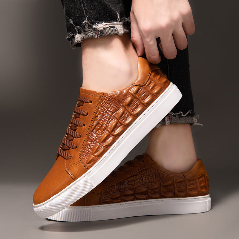 Men's Genuine Leather Low-Top Sneakers