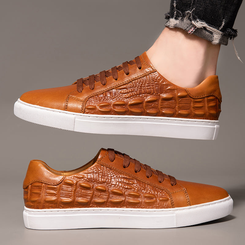 Men's Genuine Leather Low-Top Sneakers