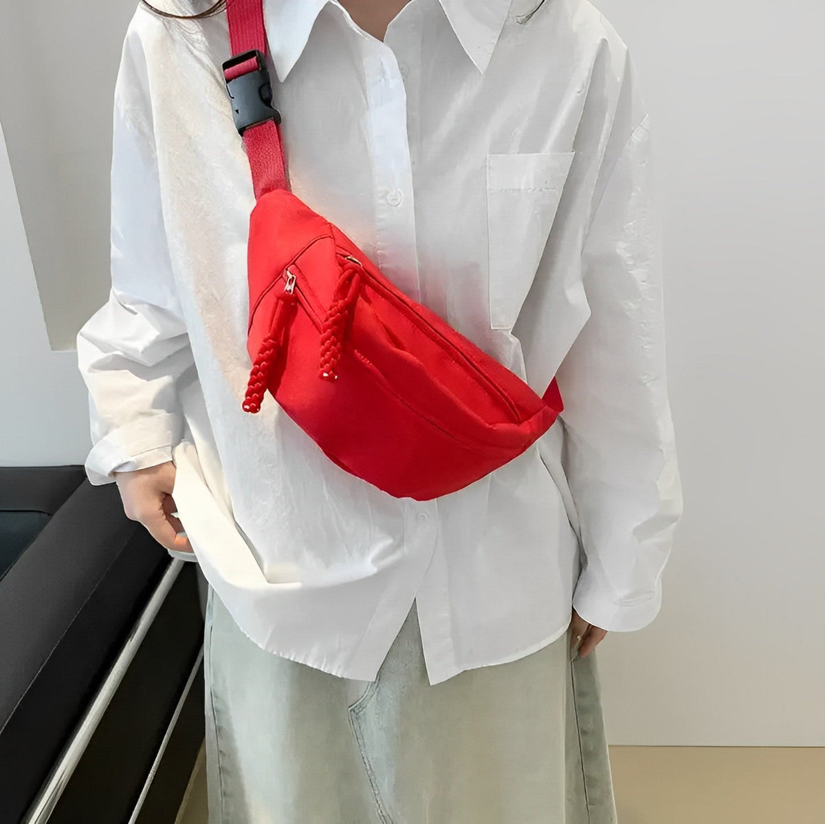 Crossbody Bag Nylon with Wide Adjustable Strap