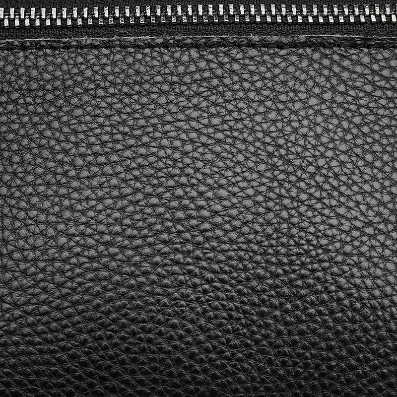Crossbody Bag Faux Leather with Embroidered Strap and Zip Pockets
