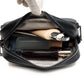 Crossbody Bag Faux Leather with Embroidered Strap and Zip Pockets