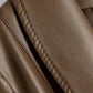 Blazer Faux Leather Longline with Notch Lapel and Single Button