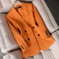 Blazer Polyester Plaid Shaped Fit with Notched Lapel